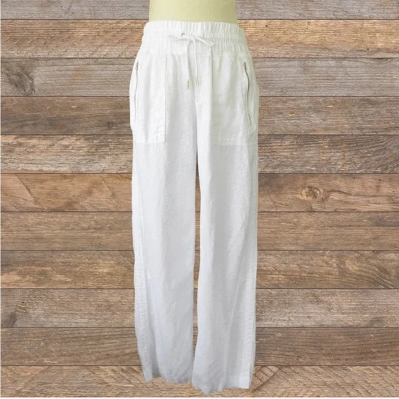 Athleta Cabo Linen Wide Leg Pant Size 10 - Picture 10 of 12